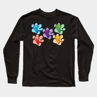 Stay Pawsitive Art (mix color) Long Sleeve T-Shirt